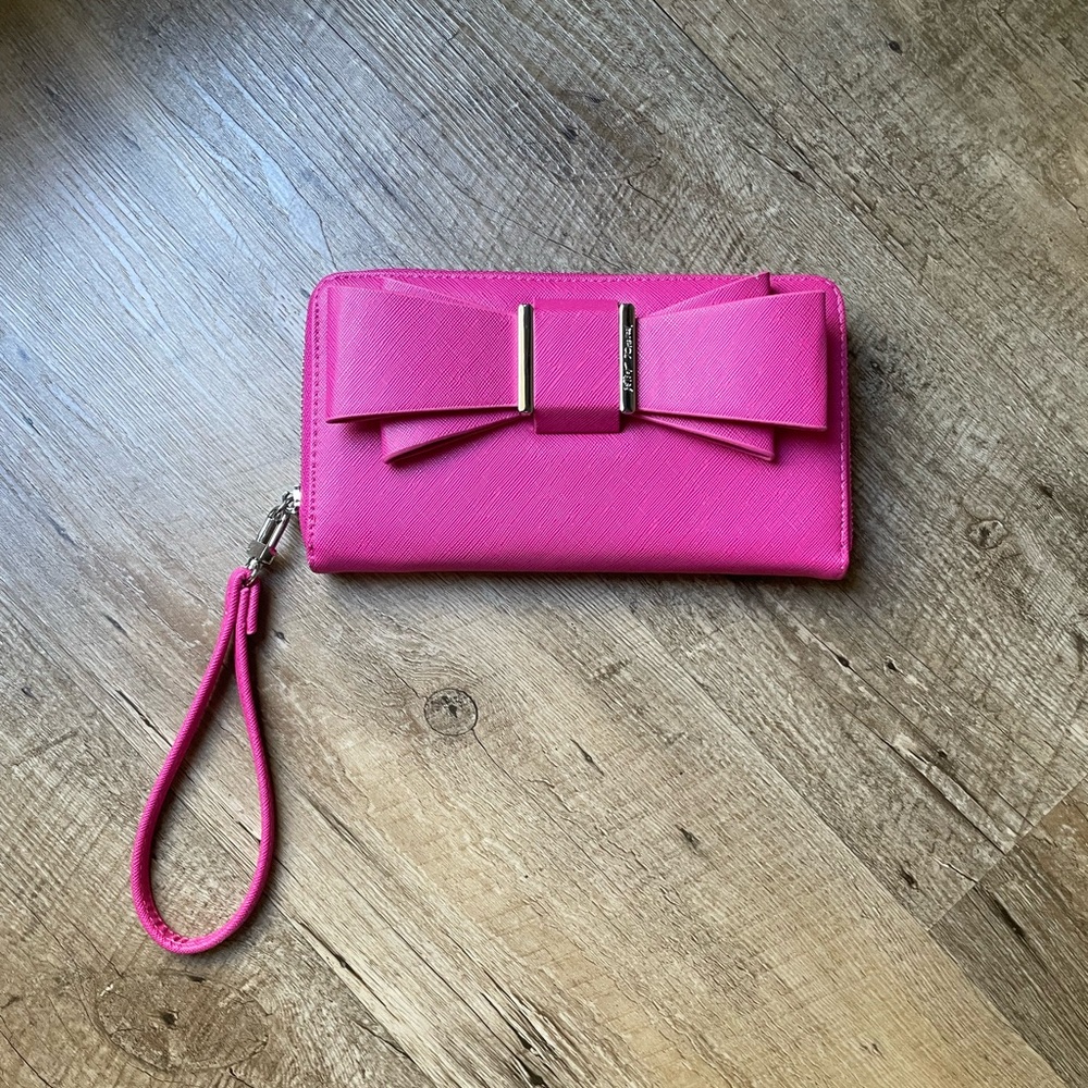 Betsey Johnson Vibrant Pink Bow Wallet